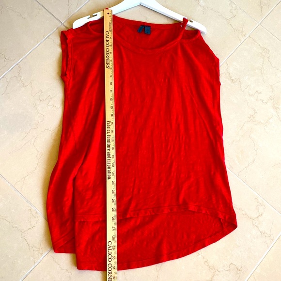 Left of Center Anthropologie cami/tunic T. High-Low Red. Generous XS - Picture 8 of 9
